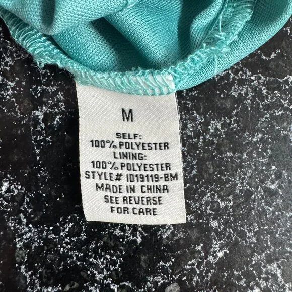 Bohme Maxi Tropical Aqua Print Knit Tiered Dress M - Picture 11 of 13